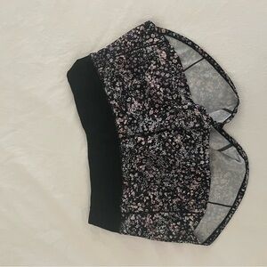 lululemon athletica Black and Floral Athletic Shorts